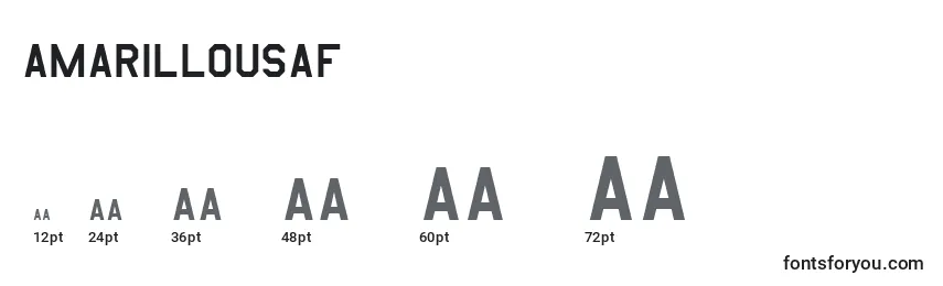 Размеры шрифта Amarillousaf