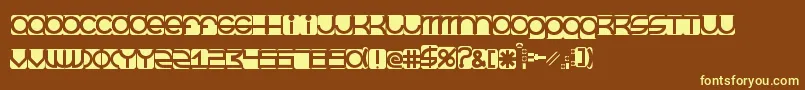 BeastmodeInverted-fontti – keltaiset fontit ruskealla taustalla