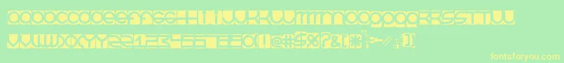 BeastmodeInverted-fontti – keltaiset fontit vihreällä taustalla