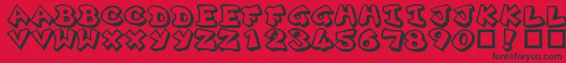 Plok Font – Black Fonts on Red Background