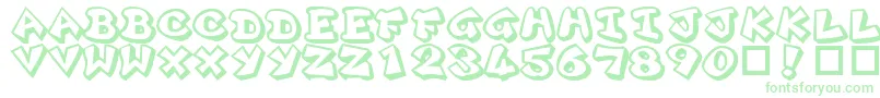 Plok Font – Green Fonts on White Background