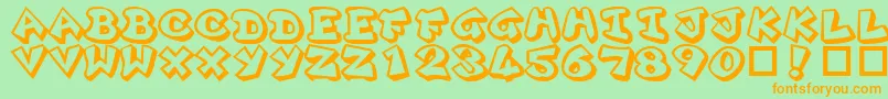 Plok Font – Orange Fonts on Green Background