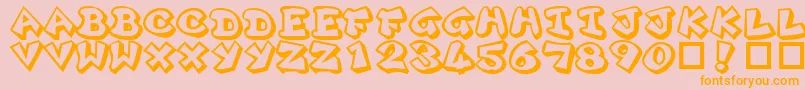 Plok Font – Orange Fonts on Pink Background