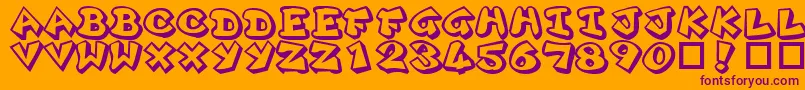 Plok Font – Purple Fonts on Orange Background