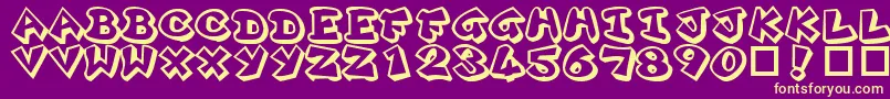 Plok Font – Yellow Fonts on Purple Background