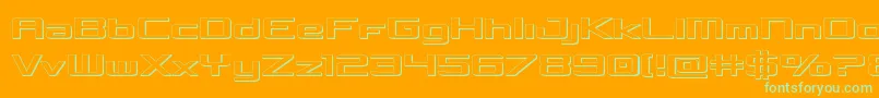 Concielian3D-fontti – vihreät fontit oranssilla taustalla