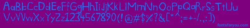 フォントSmdg – 紫色の背景に青い文字