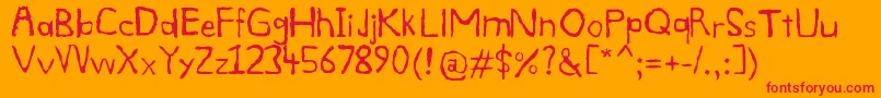 Smdg-Schriftart – Rote Schriften auf orangefarbenem Hintergrund