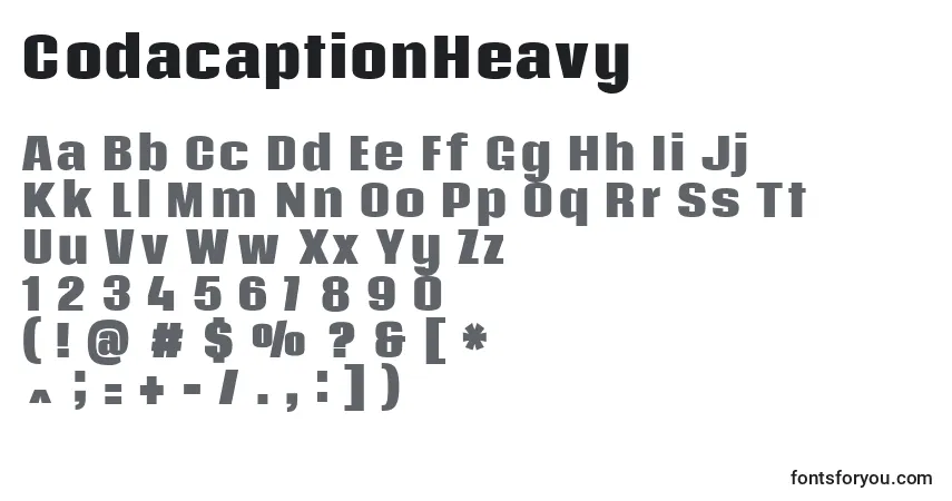 A fonte CodacaptionHeavy – alfabeto, números, caracteres especiais