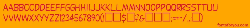 DupuyRegular Font – Red Fonts on Orange Background