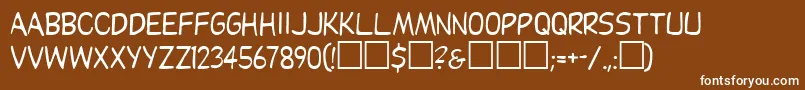 Więcej informacji o czcionce DupuyRegular Czcionka DupuyRegular – białe czcionki na brązowym tle