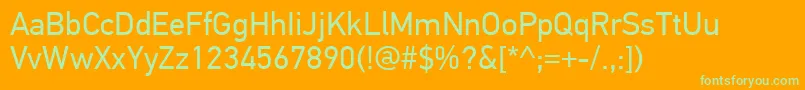 PfdintextproRegular Font – Green Fonts on Orange Background