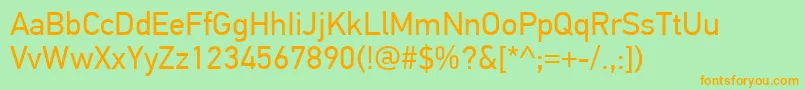 PfdintextproRegular Font – Orange Fonts on Green Background