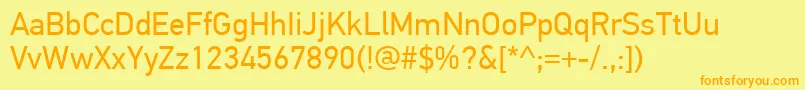 PfdintextproRegular Font – Orange Fonts on Yellow Background