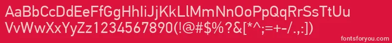 PfdintextproRegular Font – Pink Fonts on Red Background
