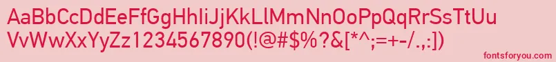 PfdintextproRegular Font – Red Fonts on Pink Background