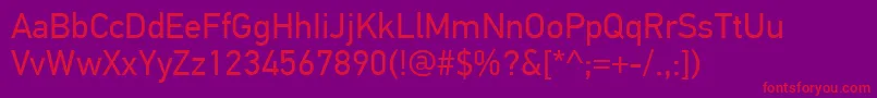 Fonte PfdintextproRegular – fontes vermelhas em um fundo violeta
