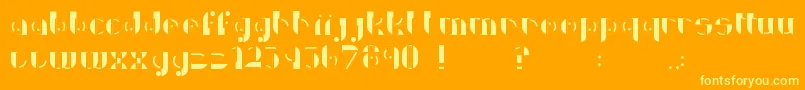 Discoverie Font – Yellow Fonts on Orange Background