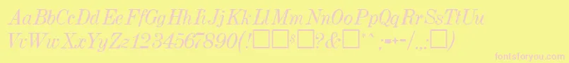 Dubiel ffy Font – Pink Fonts on Yellow Background