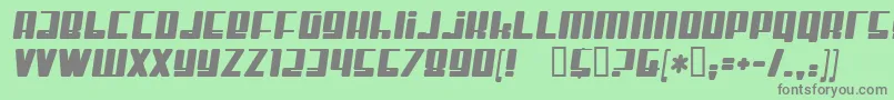 フォントMisterFirley – 緑の背景に灰色の文字