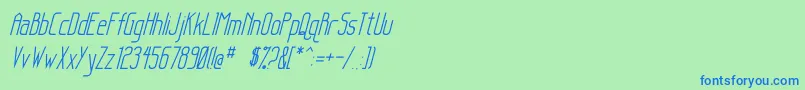 SanityItalic Font – Blue Fonts on Green Background