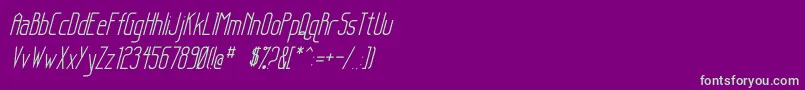 SanityItalic Font – Green Fonts on Purple Background