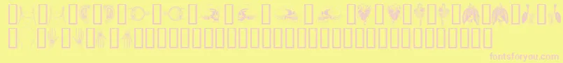 TheBodyVol.I Font – Pink Fonts on Yellow Background