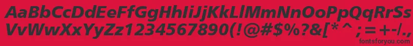 Humanist777BlackItalicBt Font – Black Fonts on Red Background