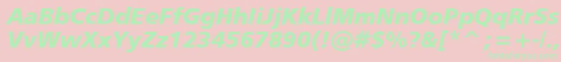 Humanist777BlackItalicBt-Schriftart – Grüne Schriften auf rosa Hintergrund
