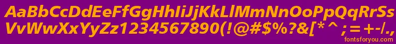 Humanist777BlackItalicBt Font – Orange Fonts on Purple Background