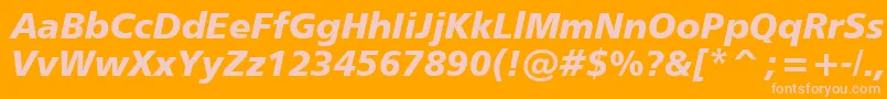 Humanist777BlackItalicBt Font – Pink Fonts on Orange Background