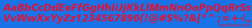 En savoir plus sur la police Humanist777BlackItalicBt Police Humanist777BlackItalicBt – polices rouges sur fond bleu