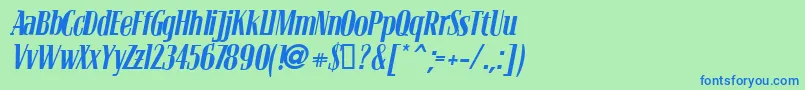 Blocv Font – Blue Fonts on Green Background