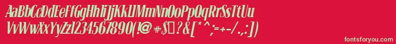 Blocv Font – Green Fonts on Red Background