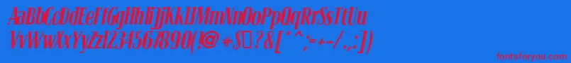 Blocv Font – Red Fonts on Blue Background