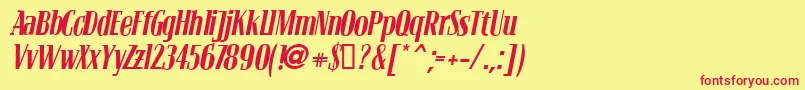 フォントBlocv – 赤い文字の黄色い背景