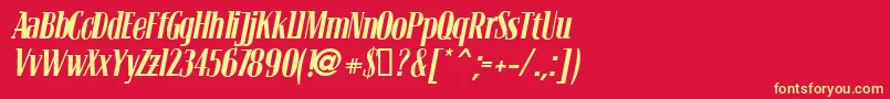 Blocv Font – Yellow Fonts on Red Background