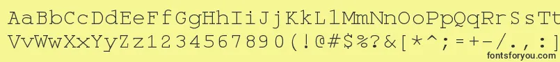 Monospace-Schriftart – Schwarze Schriften auf gelbem Hintergrund