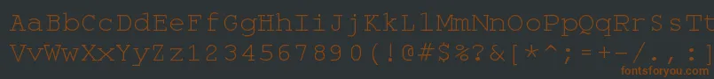 Monospace-Schriftart – Braune Schriften auf schwarzem Hintergrund