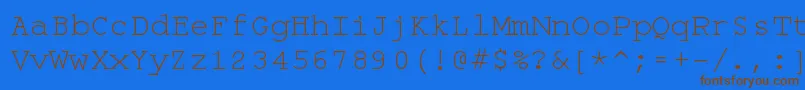 Monospace-Schriftart – Braune Schriften auf blauem Hintergrund