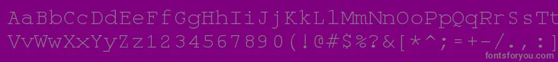 Fonte Monospace – fontes cinzas em um fundo violeta