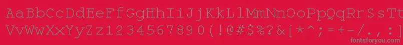 Fonte Monospace – fontes cinzas em um fundo vermelho