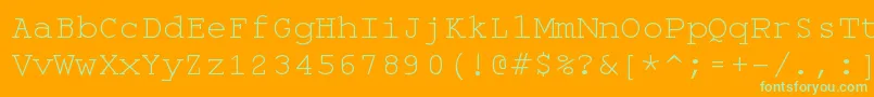Monospace-fontti – vihreät fontit oranssilla taustalla