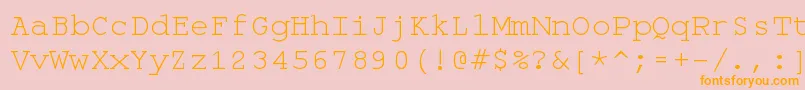 Monospace-fontti – oranssit fontit vaaleanpunaisella taustalla