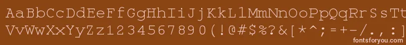 フォントMonospace – 茶色の背景にピンクのフォント