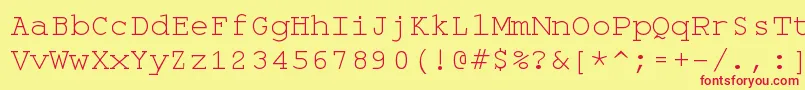 Monospace-Schriftart – Rote Schriften auf gelbem Hintergrund