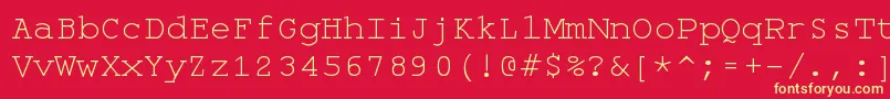 Monospace Font – Yellow Fonts on Red Background
