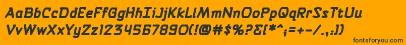 SelfDestructButtonBbBold Font – Black Fonts on Orange Background