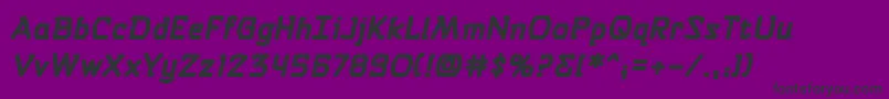 SelfDestructButtonBbBold-Schriftart – Schwarze Schriften auf violettem Hintergrund