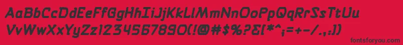 Fonte SelfDestructButtonBbBold – fontes pretas em um fundo vermelho